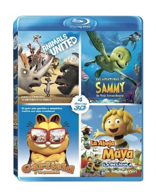 Pack Animales 3D: Las Aventuras De Sammy + Animals United + Maya + Garfield - Blu-Ray