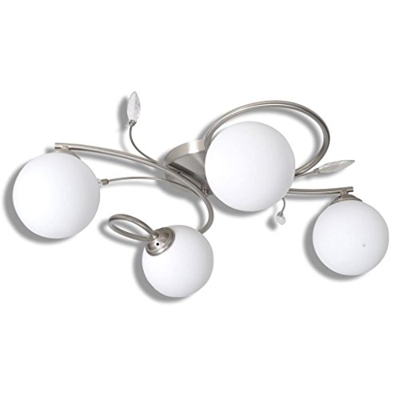Lámpara colgante con bolas de cristal acrílico 4 bombillas G9
