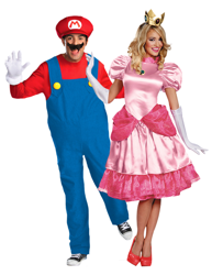 Disfraz de pareja Peach­™ y Mario™ en oferta