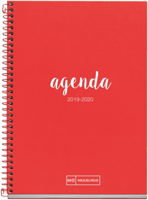 Miquelrius Agenda  primaria semanal Lettering Rojo (2019-2020)