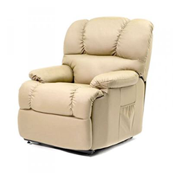 Sillón Relax Deluxe Masaje Elevador, Reclinable Eléctrico Calor Lumbar, Polipiel De Máxima Calidad (Beige) en oferta