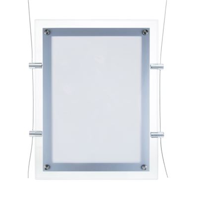 Marco cuadro iluminado por LED PrimeMatik, A4 313x365mm doble cara de metacrilato para cartel anuncio letrero