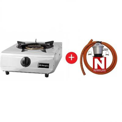 Hornillo a Gas Orbegozo FO 1710, Inox, 1 fuego + Regulador de Gas butano HVG en oferta