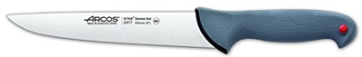 Cuchillo de carnicero Arcos Colour - Prof  241700 de acero inoxidable Nitrum y mango ergonómico de Polipropileno y hoja de 20 cm, funda display