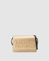 Armani Exchange - Bandolera Mini En Dorado Con Grabado En Relieve en oferta