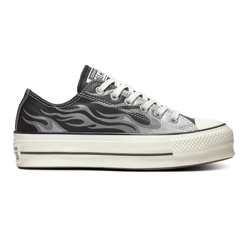 Converse - Zapatillas De Mujer De Piel Chuck Taylor All Star De Color Negro  Con Print De Llamas a un precio más barato - Shoptize