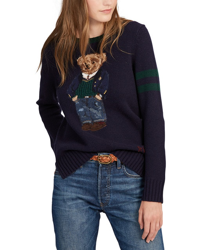 Polo Ralph Lauren - Jersey Azul Marino Oso De Mujer en oferta