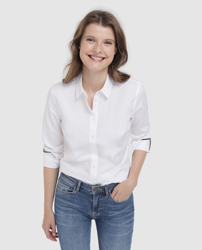 Compra Tommy Hilfiger - Camisa De Mujer Blanca al mejor precio - Shoptize