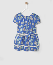 Bass 10 - Vestido De Niña En Azul Con Estampado De Flores características