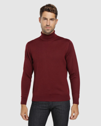 Pertegaz - Jersey De Hombre Granate Con El Cuello Alto en oferta