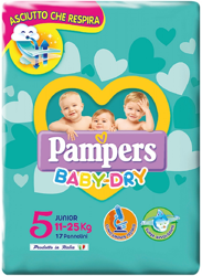 Pampers Baby-Dry Junior Size 5, 11-25 kg, 17 pcs. características