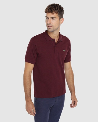 Lacoste - Polo Piqué De Hombre Classic Granate De Manga Corta