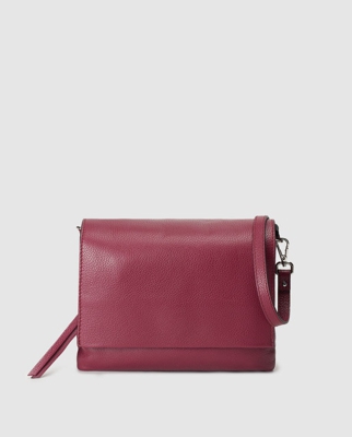 Gianni Chiarini - Bandolera De Mujer De Piel Vacuna En Fucsia Con Solapa