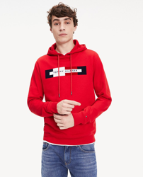 Tommy Hilfiger - Sudadera De Hombre Roja Con Capucha a un precio más barato  - Shoptize
