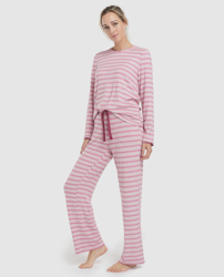 Énfasis - Pijama Completo De Mujer Rosa Con Rayas precio