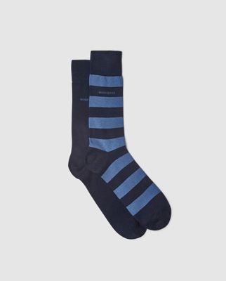 Hugo Boss - Pack De Dos Pares De Calcetines Cortos De Hombre Azules