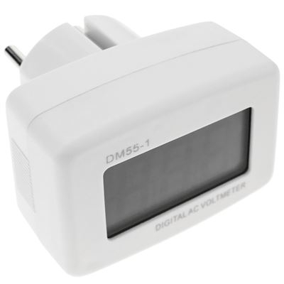 Visor LCD BeMatik de 3 dígitos dual con voltímetro 80-300VAC tipo enchufe schuko