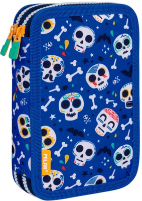 MILAN Plumier 2 pisos con contenido Bats & Bites azul