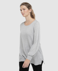 Couchel - Jersey De Mujer Talla Grande Con Cuello Redondo Y Lúrex en oferta