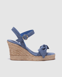 Compra Gloria Ortiz - Alpargatas De Cuña De Mujer En Piel De Color Azul al  mejor precio - Shoptize