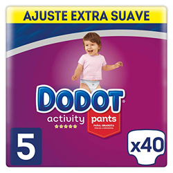 Dodot Activity - Pants Pañal-Braguita Talla 5, Fácil de Cambiar con Canales de Aire, 40 Pañales, 12-17 kg precio