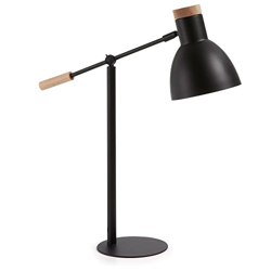 Kave Home Lámpara de sobremesa..., en Madera,Metal - Natural,Negro características
