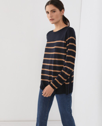 Lloyd's - Jersey De Mujer Con Rayas Y Cuello Redondo en oferta