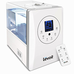 Levoit Humidificador Ultrasónico 6L Bebé de Vapor Caliente y Frío, Difusor de Aroma, 3 Niveles Ajustables, Monitor de Humedad, Control Remoto y Tempor características
