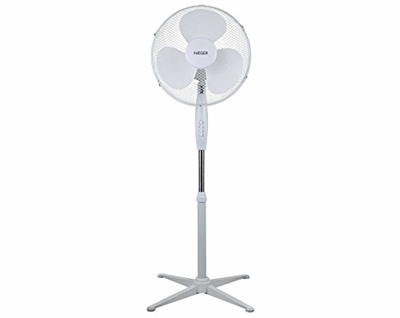 HAEGER Cross Wind - Ventilador de pie, 3 velocidades, aspas 40cm de diamétro, altura ajustable (130 cm), ajustable verticalmente, función de oscilació