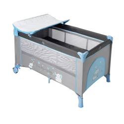 Bbest - Cuna De Viaje Doble Altura Y Cambiador Elefante Gris/azul en oferta