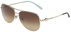 Tiffany TF3052B Sunglasses Pale Gold 60913B Brown Gradient 59mm en oferta