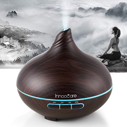 InnooCare 300ml Aroma Difusor Ultrasónico Humidificador para Aromaterapia con Grano de Madera con 7 Colores LED para el Hogar, Yoga, Oficina en oferta