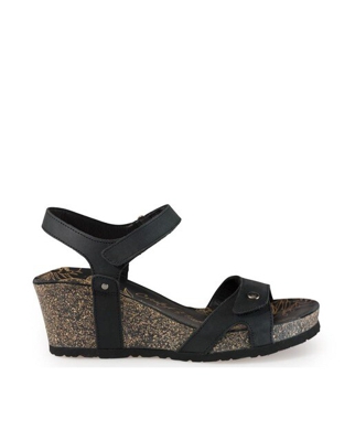 Panama Jack - Sandalias De Cuña De Mujer De Napa Negro