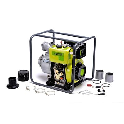 Bomba de agua diésel motobomba 4'' 406cc 10cv,arranque eléctrico, 96m3/hora, 31m máx