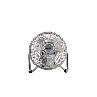Silvan Ventilador Mesa Sobremesa y Suelo 6" 15cm para Escritorio de Ordenador Pc Portatil Tamaño Compacto 20W 220V Soporte Y ASPAS DE Metal 2 velocida