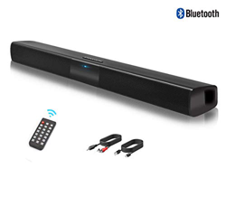 Barra de Sonido, Altavoz, Bluetooth Altavoz con Cable e inalámbrico, Altavoz estéreo HD con Mando a Distancia, Ranura para Tarjeta TF, Compatible para características