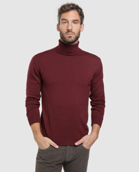 Florentino - Jersey De Lana Virgen De Hombre Granate Con El Cuello Alto características