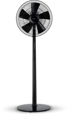 Ventilador de Pie Ikohs Comfort V, Ultrasilencioso con mando a distancia, Negro