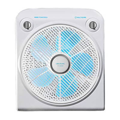 Ventilador de Suelo Cecotec ForceSilence 6000 PowerBox 5 aspas, 50W, 3 velocidades, Blanco