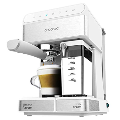 Cafetera Cecotec Power Instant-ccino Touch Serie Bianca  Semiautomática,  20 Bares Presión, 1350 W, Acero Inoxidable, Blanca