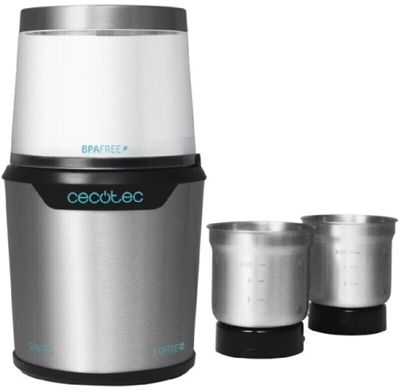 Molinillo de Cafe y especias Cecotec TitanMill 300 DuoClean, Máxima capacidad de 90gr con sistema de seguridad