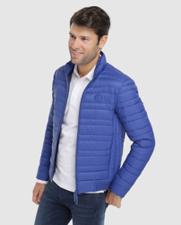 Armani Exchange - Plumífero De Hombre Azul Con Cremallera en oferta