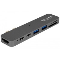 87740 base para portátil y replicador de puertos Alámbrico Thunderbolt 3 Gris, Estación de acoplamiento