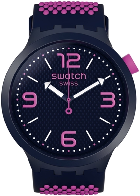 Swatch - Reloj De Hombre Big Bold SO27N103 De Silicona Azul Y Fucsia