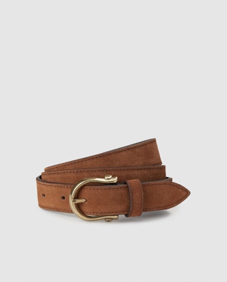 El Caballo - Cinturón De Mujer De Piel Serraje En Camel