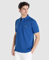 Lacoste - Polo Piqué De Hombre Azul De Manga Corta características