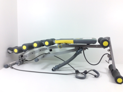 BANCO MUSCULACION ROCK GYM GRIS Y AMARILLO características