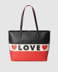 Love Moschino - Shopping En Negro Con Estampado Frontal en oferta