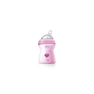 Biberón Natural Feeling Chicco Flujo Medio 250ml +2m Rosa