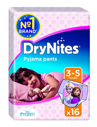 Pañales Huggies DryNites Niña 3-5 años 16 ud características